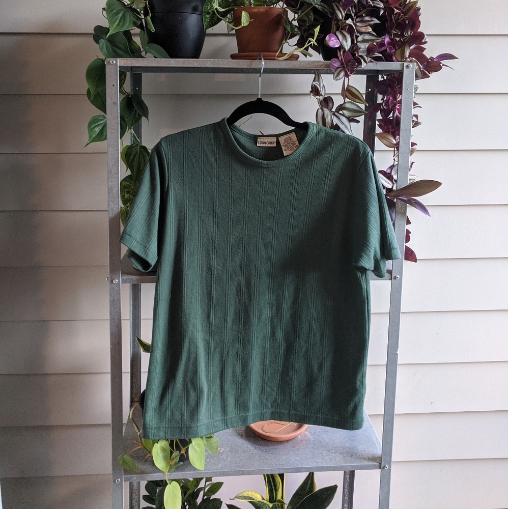 Short sleeve crew neck knit shirt, dark academia